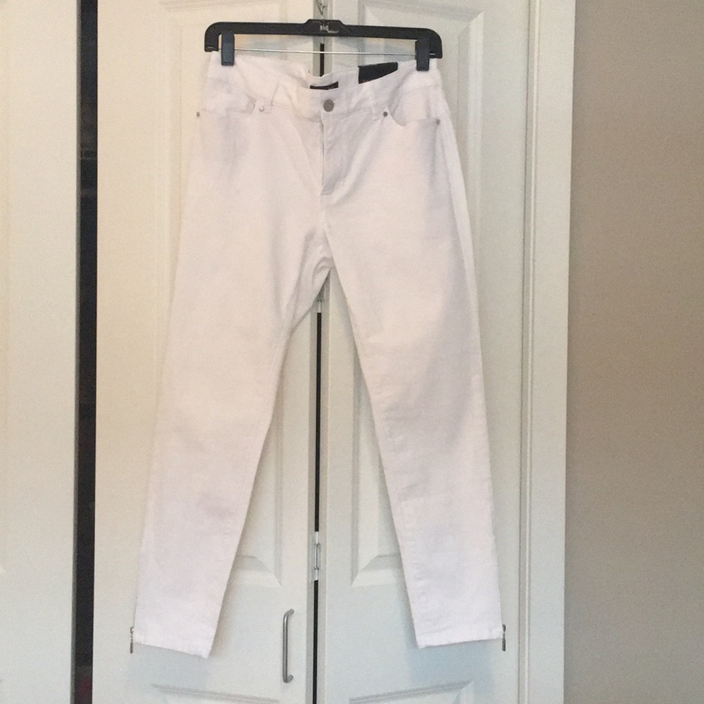 WHBM White Skinny Crop Jeans